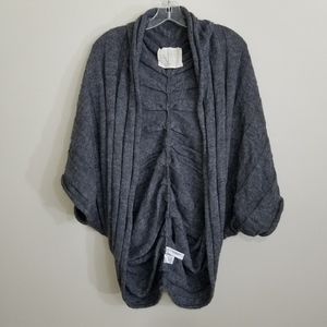 LOFT Lounge Gray Open Cardigan Dolan Sleeves